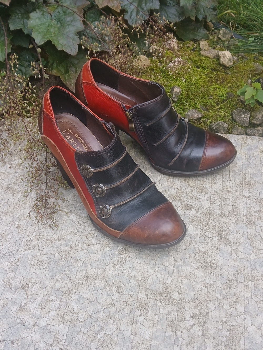 L'Artiste by Spring Step "Greentea" leather shooties/ankle booties Sz 40(9) - Picture 11 of 12